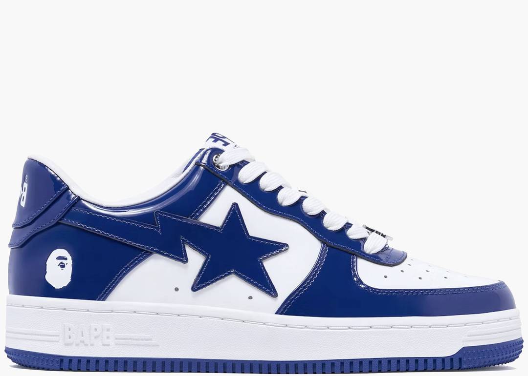 A Bathing Ape Bape Sta Patent Leather White Blue