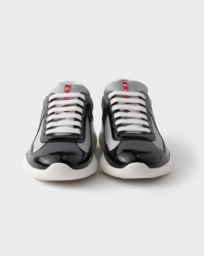 Patent leather and technical fabric Prada America's Cup sneakers