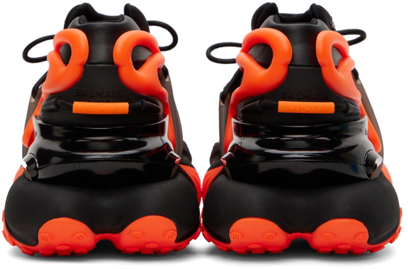 Balmain Black & Orange Unicorn Low-Top Sneakers