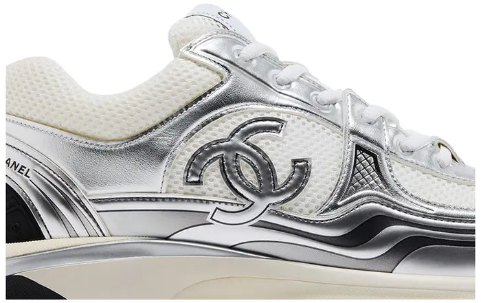 Chanel CC Logo Sneaker 'White Silver'