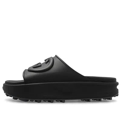 GucciInterlocking G slide sandal 'Black Rubber'