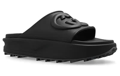 GucciInterlocking G slide sandal 'Black Rubber'