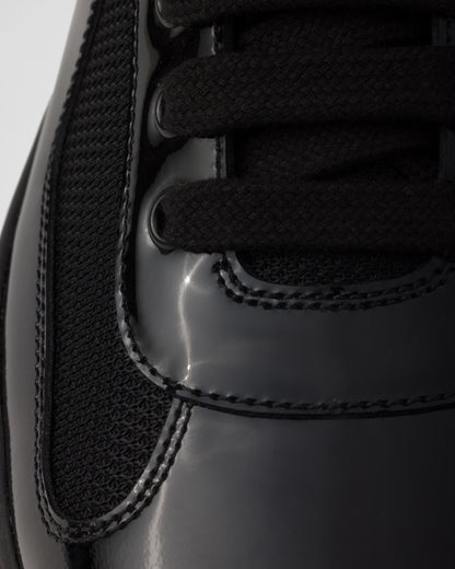 Patent leather and technical fabric Prada America's Cup sneakers