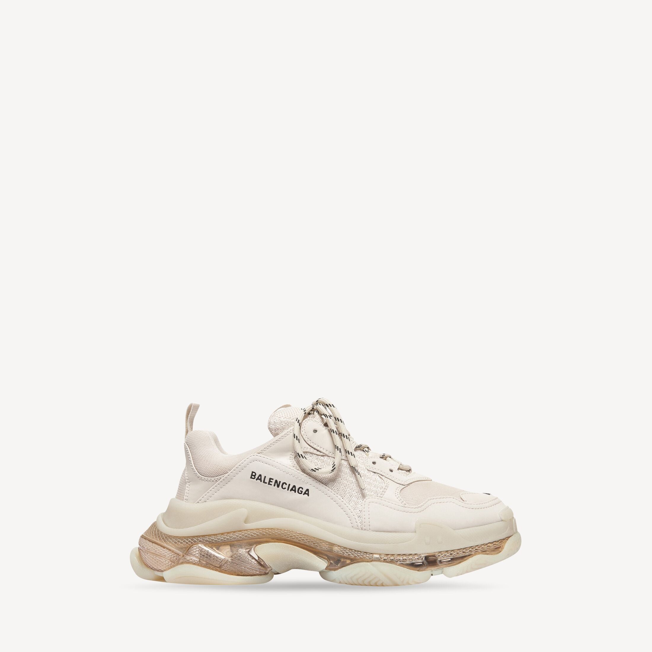 MEN'S TRIPLE S CLEAR SOLE SNEAKER IN WHITE