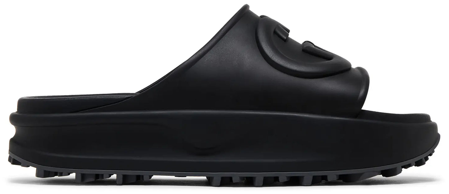 GucciInterlocking G slide sandal 'Black Rubber'