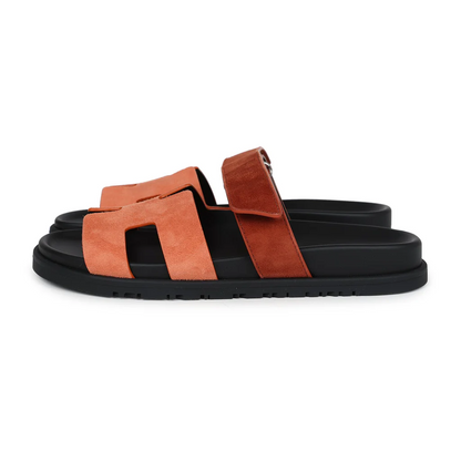 NEW Hermès Chypre Techno Sandals Rose Bois De Santal
