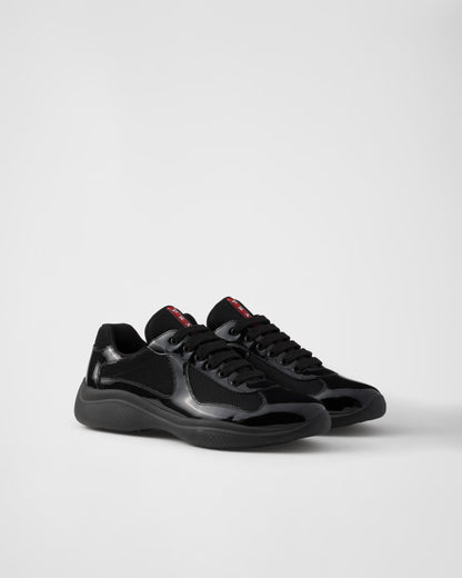 Patent leather and technical fabric Prada America's Cup sneakers