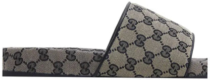 Gucci GG Slide Sandal 'Beige Blue Monogram'