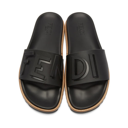 Fendi Black Rubber Fendi Vocabulary Slides