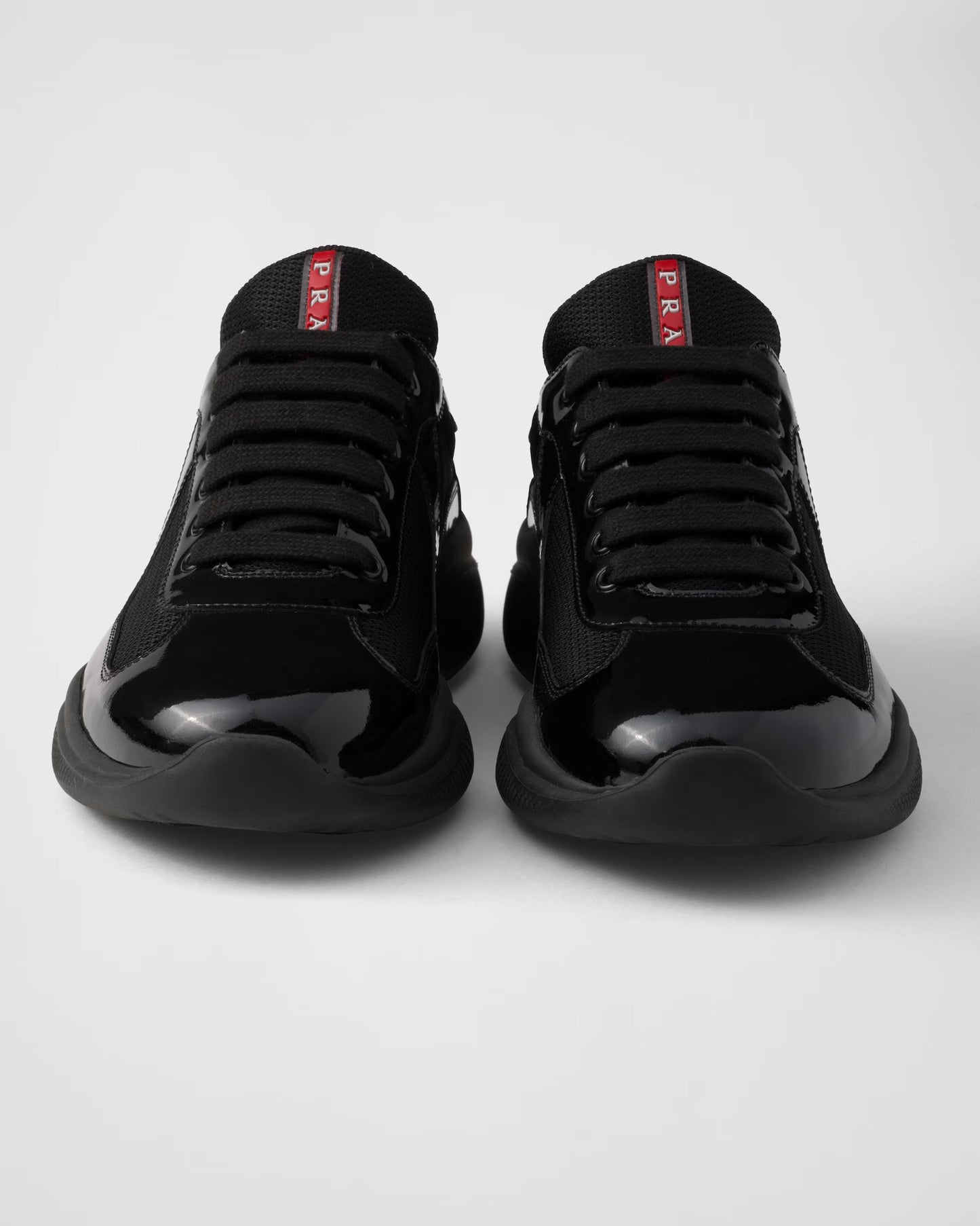 Patent leather and technical fabric Prada America's Cup sneakers