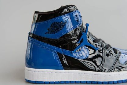 Air Jordan 1 Royal Blue Black Patent