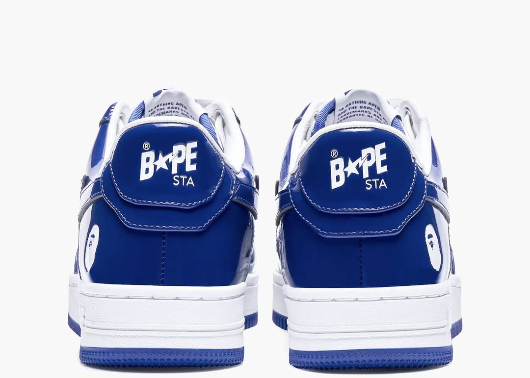 A Bathing Ape Bape Sta Patent Leather White Blue
