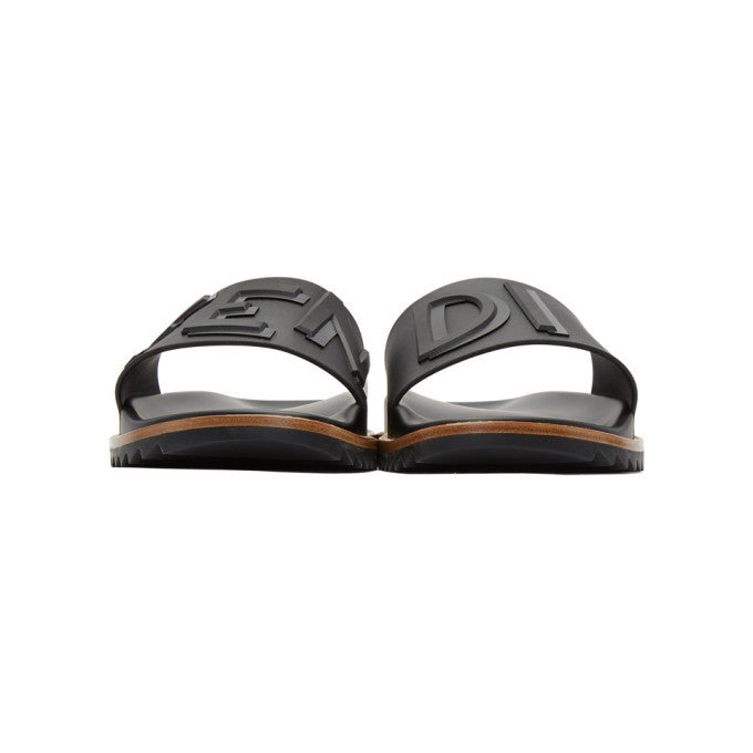 Fendi Black Rubber Fendi Vocabulary Slides