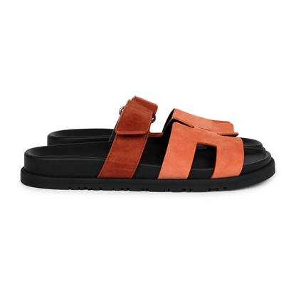 NEW Hermès Chypre Techno Sandals Rose Bois De Santal