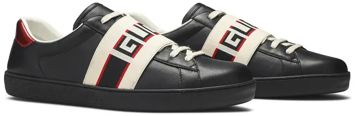 Gucci Ace Stripe Leather 'Black'