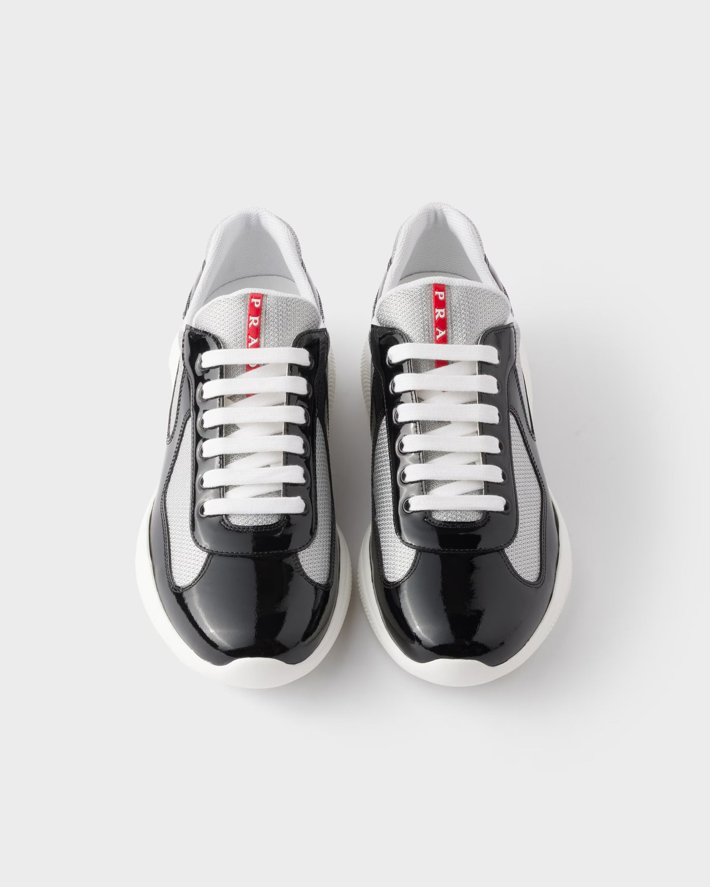 Patent leather and technical fabric Prada America's Cup sneakers