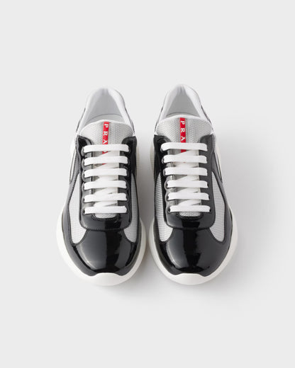 Patent leather and technical fabric Prada America's Cup sneakers