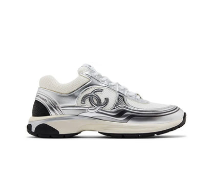 Chanel CC Logo Sneaker 'White Silver'