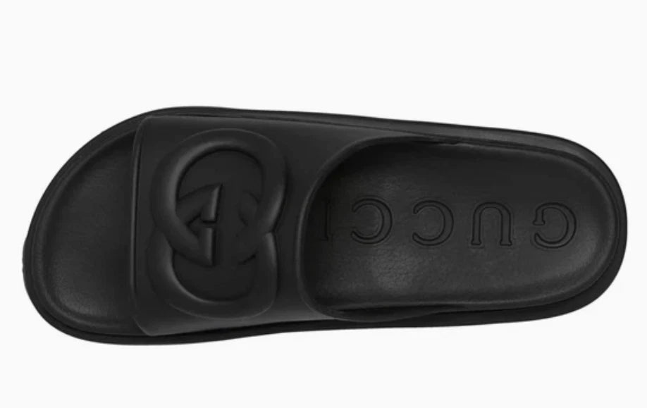 GucciInterlocking G slide sandal 'Black Rubber'
